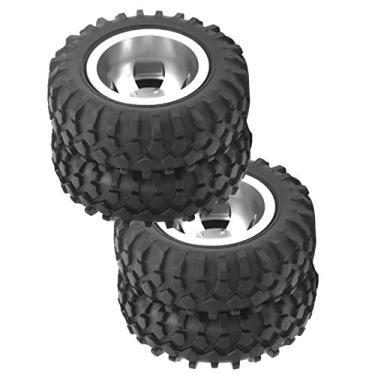 Imagem de Pneu de roda 1/10, diâmetro do pneu de 55 mm Pneus traseiros RC para acessórios RC para caminhões WPL D12 1/10 RC(Silver S)