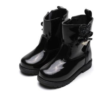 Imagem de Bota Infantil Ortopasso Love Menina Verniz Preto