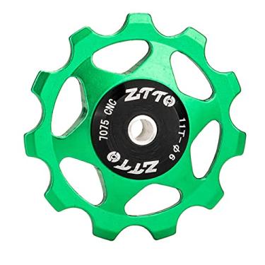 Imagem de Tachiuwa Polia do câmbio traseiro de bicicleta Roda de bicicleta de estrada Acessório de ciclismo universal 11D Jockey Wheel , VERDE