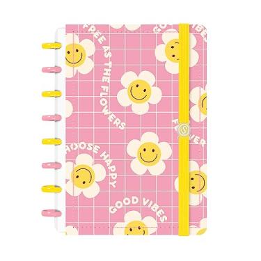 Imagem de Caderno De Disco ISCOOL Inteligente P Retro Good Vibes Rosa