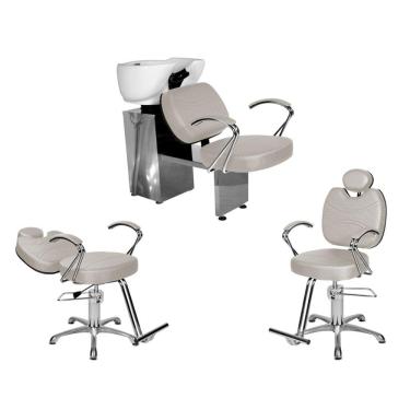 Imagem de Kit Salão Topázio 1 Cad Fixa + 1 Recl Base Estrela + Lavatório BrancoFact