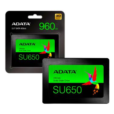 Imagem de SSD 960GB Adata Ultimate SU650, SATA 6GB/s, Leitura 520MB/s, Gravação 450MB/s - ASU650SS-960GT-R