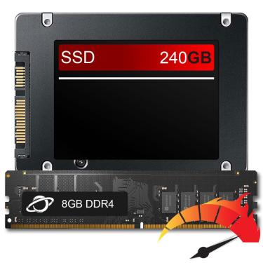 Imagem de Kit Upgrade de alto desempenho - SSD 240GB + 8GB RAM DDR4, aumento da velocidade do PC em até 10x