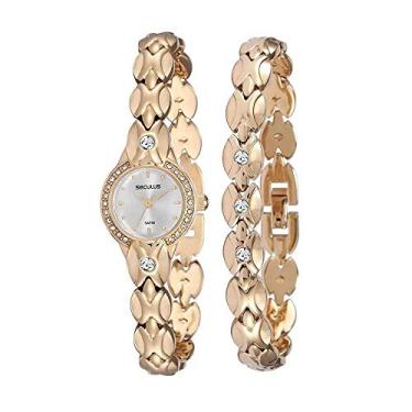 Imagem de Kit Relógio Feminino Seculus + Pulseira 20455LPSKDB1K1