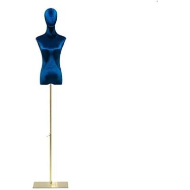 Imagem de Manequim Feminino Vestido Forma Torso Manequim Com Cabeça Altura Ajustável Corpo Manequim Com Base Quadrada Para Costurar Roupas Exibição De Jóias,Azul,M/MÉDIO,Bonny369