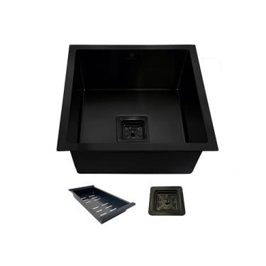 Imagem de Cuba Gourmet Quadrada Aço Inox 304 Preta 44x44cm Premium