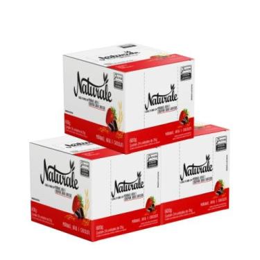 Imagem de KIT 3 Display Barra de Cereal 600g c/ 24 Unidades de 25g - Naturale (Morango 3 Displays)