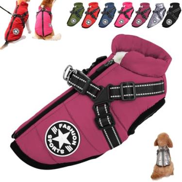 Imagem de Waterproof Winter Jacket with Built-in Harness, Pawbibi Dog Jacket with Harness, Pawbibi Jacket, Waterproof Windproof Dog Winter Warm Coats for All Dogs/Cats (Purple,Small)
