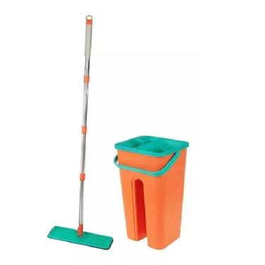 Imagem de Mop Rodo Flat Esfregão Com Balde 5 Litros