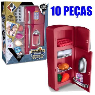 Imagem de Brinquedo Geladeira Duplex Chef Kids 10 Peças - Zuca Toys