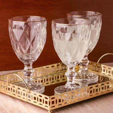 Imagem de Conjunto 6 Taças para Agua Fio de Ouro Diamond 325 ml Lyor