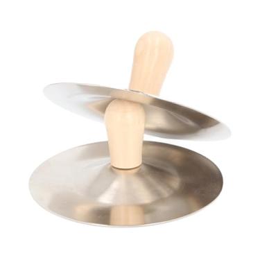 Imagem de Copper Cymbal, 2Pcs Mini Marcha Pratos Mão Percussão Instrumento Musical Com Cabo De Madeira