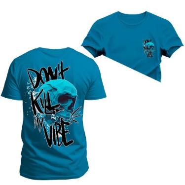 Imagem de Camiseta Plus Size Estampada Algodão Premium Confortável Kill Vibe Fre