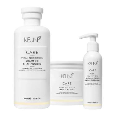 Imagem de Kit Keune Vital Nutrition Shampoo 300ml, Máscara 200ml, Thermal Cream 140ml