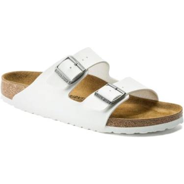 Imagem de Birkenstock Palmilha feminina Arizona macia - couro (unissex), Birko-flor branco, 9-9.5 Women/7-7.5 Men