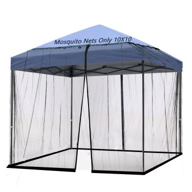 Imagem de Mosquiteiro 25,4 x 25,4 cm para terraço de acampamento, tenda de dossel pop-up, tela lateral de porta dupla, fácil instalação, preto (apenas mosquiteiro sem moldura) (cerca de 25 x 3 m)