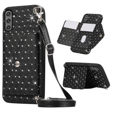 Imagem de Furill Capa de telefone para Samsung Galaxy S24 Plus S24+ 5G capa carteira com alça de ombro transversal suporte suporte de cartão de crédito acessórios para celular S24plus 24S + S 24 24+ meninas