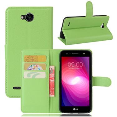 Imagem de Capa para LG X Power2, capa carteira flip de couro PU premium com compartimento para cartão, suporte e fecho magnético [capa interna à prova de choque de TPU] Compatível com LG X Power2