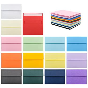 Imagem de VANRA Pacote com 150 envelopes coloridos para convites Envelopes A6 a granel para cartões comemorativos 10 x 15 cm, convites de casamento, fotos (15 cores sortidas)
