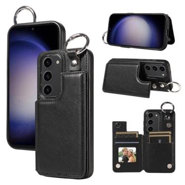 Imagem de Dibosom Capa carteira para Samsung Galaxy S23 Plus S23+ 5G com vários compartimentos para cartão de identificação de crédito, bolsa flip com fivela anel, suporte anti-arranhões para S23plus 23S + S 23