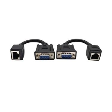 Imagem de ZUYOOK Adaptador Serial DB9 para RJ45, Porta Serial DB9 de 9 Pinos Macho para Cabo RJ45 CAT5/CAT6, 2 Pacotes (15 cm/6 Polegadas)