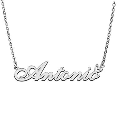 Imagem de RONKAH Colar de nome personalizado personalizado com coração colar de nome personalizado para mulheres colar de moda pessoal melhor presente para menina, mãe, filha, amizade, Natal, aniversário,