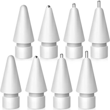 Imagem de Pontas de substituição para Apple Pencil – Pontas de metal atualizadas sem desgaste para Apple Pencil de 1ª/2ª geração/USB-C (8 peças)