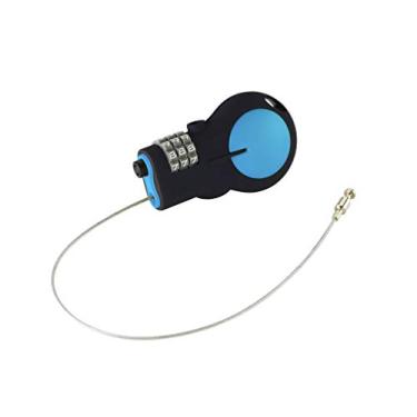 Imagem de Lewis N. Clark Trava de cabo com cabo de aço retrátil de 76 cm, Azul, One Size, Cadeado aprovado pela Tsa e cadeado de bicicleta para bagagem + viagem, defina seu combo com cabo de aço retrátil de 76