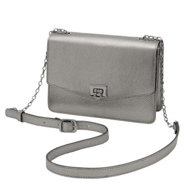 Imagem de Mariart Margarida Bolsa Transversal Feminina de Couro Bovino Legítimo (Onix)