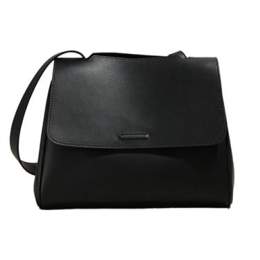 Imagem de Bolsa feminina de couro legítimo, bolsa de mão macia para mulheres, bolsa transversal, bolsa de ombro com alça ajustável, Preto