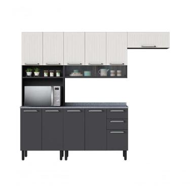 Imagem de Cozinha Itatiaia Midi Pop Art I3 - 4 Peças Com Paneleiro - Grafite-branco