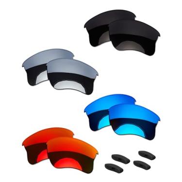 Imagem de OOWLIT 4 pares de lentes de óculos de sol de substituição e protetor de nariz compatíveis com Oakley Half Jacket 2.0 XL polarizado