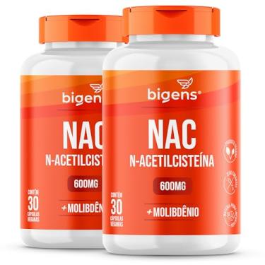 Imagem de NAC N-acetilcisteína 600mg + molibdênio, Biogens, Kit 2x 30 cápsulas veganas