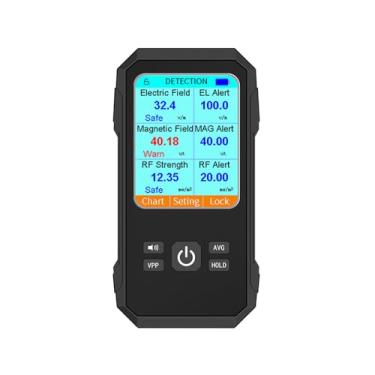 Imagem de Detector de radiação RF de campo magnético multifuncional 3 em 1 Testador portátil de radiação eletromagnética Medidor EMF Medidor portátil de detecção de frequência de rádio