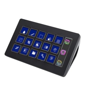 Imagem de Teclado Personalizado LCD de 15 Teclas, Teclado Controlador de Estúdio de Streaming para 4KCU, para OBS, para Twitch, para YouTube, para Twitter, para Discord, para Spotify