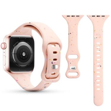 Imagem de RUIXTIPAD Pulseira esportiva de silicone para Apple Watch - Rosa de 42 mm