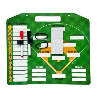 Imagem de Placa magnética de escalação de beisebol, placa de formação de treinadores de softball de apagamento a seco dupla face Placa magnética de beisebol tático avançado, um presente para treinadores/1590