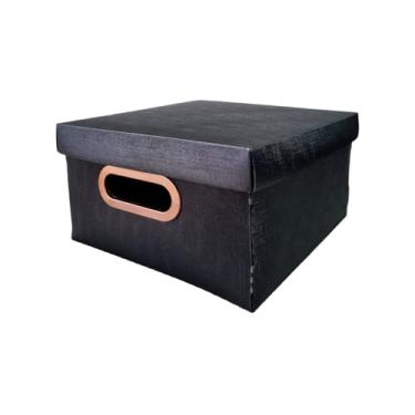 Imagem de Protea Linho 2204.P.0005 Caixa Organizadora Pequena, Preto, 25x25x15 cm