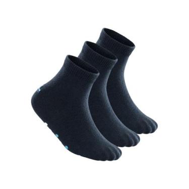 Imagem de Kit 3 Pares de Meias Bebê Antiderrapante Lupo 2041-032, Azul marinho