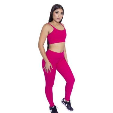 Imagem de Kit Conjunto Premium Poliamida Top + Calça Fitness - Jinkingstore, Ros