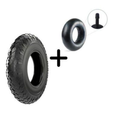 Imagem de Kit Pneu Para Carrinho de Mão e Carriola Aro 8 - 3.50-8 + Câmara De Ar
