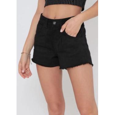 Imagem de Short Sarja Preta Feminina Adulto - Wju Jeans, 38, Preto