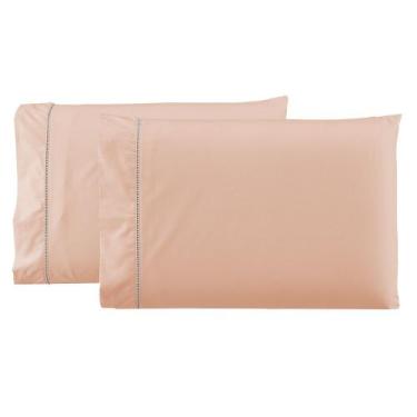 Imagem de Par de Fronhas 50x70cm Percal 400 Fios Ponto Palito - Linda Casa, Salm