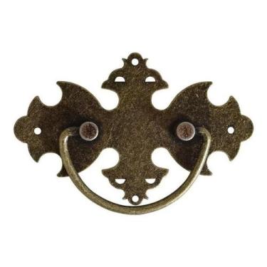 Imagem de Puxador Colonial Alça De Bau Móveis - Alça Caixão Ouro Velho - Compone