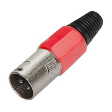 Imagem de Conector Cannon de Microfone Macho Profissional Vermelho - BITS