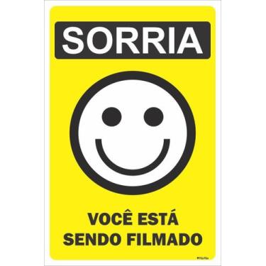 Imagem de Placa Sorria Você Está Sendo Filmado 20X30Cm - Plim Shop
