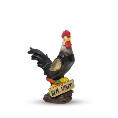 Imagem de Galo Decorativo Bem Vindo 20 Cm Colorido Atraia Sorte E Estilo Para Su