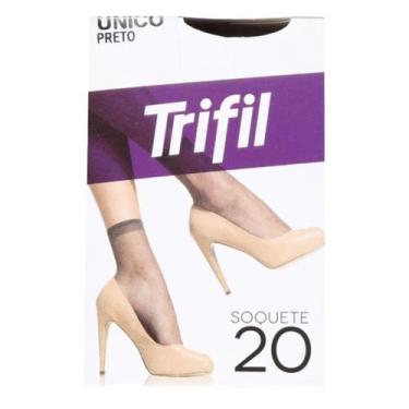 Imagem de Meia Soquete Feminina Social Básica Preta Fio 20 - Trifil