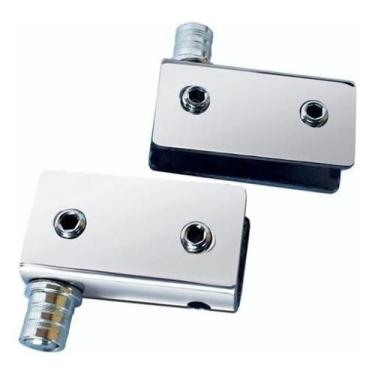Imagem de Par Mini Dobradiça 9101M Vitrine Rack Fecho Vidro Dupla - AGS