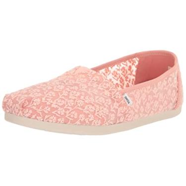 Imagem de TOMS Mocassim feminino Alpargata Cloudbound 10019672, Renda pêssego blush Posy, 34